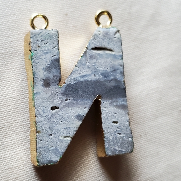 N Drusy Initial Pendant Connector - Picture 6 of 8